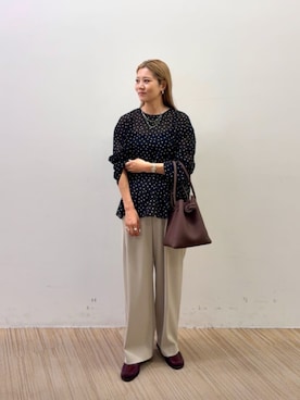 「BEAUTY&YOUTH UNITED ARROWS(ビューティーアンドユースユナイテッドアローズ)のアイテム(スラックス)」を使った、BEAUTY&YOUTH WOMENSさん(レディース・154cm)の秋コーディネート