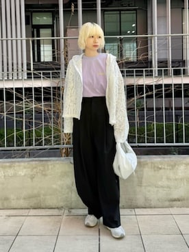 「ARC Y HAUS(アークワイハウス)の<ARC Y HAUS>ラウンド ショルダーバッグ(ショルダーバッグ、ホワイト系)」を使った、BEAUTY&YOUTH WOMENSさん(レディース・156cm)の夏コーディネート