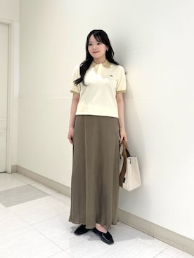 「LACOSTE（ラコステ）のアイテム（ポロシャツ）」を使った、BEAUTY&YOUTH WOMENSさん（レディース・156cm）の夏コーディネート