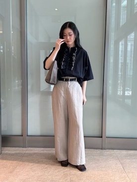 「MARW UNITED ARROWS（マルゥ ユナイテッドアローズ）の＜MARW UNITED ARROWS＋ODETTE E ODILE＞チュール スクエア フラットシューズ（その他シューズ）」を使った、BEAUTY&YOUTH WOMENSさん（レディース・165cm）の夏コーディネート