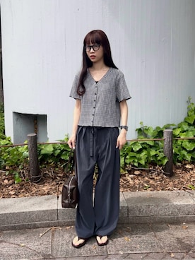 「BEAUTY&YOUTH UNITED ARROWS（ビューティーアンドユースユナイテッドアローズ）のアイテム（その他パンツ）」を使った、BEAUTY&YOUTH WOMENSさん（レディース・156cm）の夏コーディネート