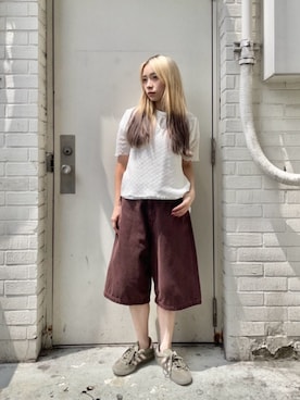 「アイテム（その他パンツ、レッド系）」を使った、BEAUTY&YOUTH WOMENSさん（レディース・146cm）の夏コーディネート
