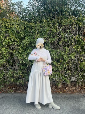 「アイテム（帽子）」を使った、ぺさん（レディース・161cm）の冬コーディネート