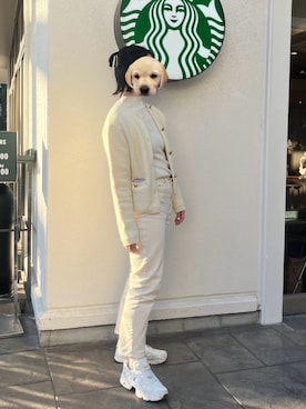 「アイテム（ノーカラージャケット）」を使った、ぺさん（レディース・161cm）の冬コーディネート