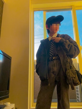 「アイテム（ポロシャツ）」を使った、Gaiaさん（メンズ・150cm）の秋コーディネート