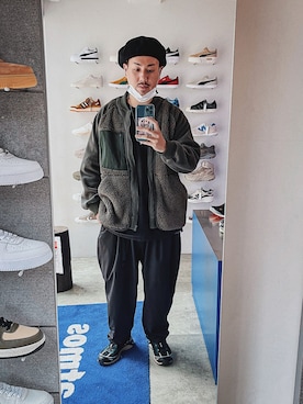 「White Mountaineering」｜「アイテム（ハンチング/ベレー帽）」を使った、Mitsushiro  Nampoさん（メンズ・176cm）の秋コーディネート