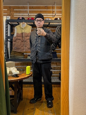 「FREEWHEELERS（フリーホイーラーズ）のアイテム」を使った、Mitsushiro  Nampoさん（メンズ・176cm）の冬コーディネート
