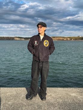 「アイテム（キャスケット）」を使った、Mitsushiro  Nampoさん（メンズ・177cm）の冬コーディネート