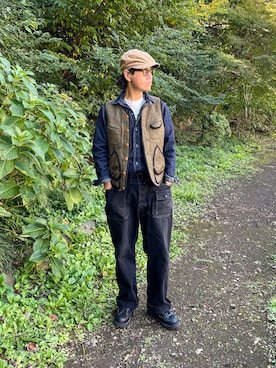 「アイテム（キャスケット）」を使った、Mitsushiro  Nampoさん（メンズ・177cm・30代）の秋コーディネート