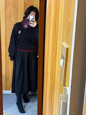 「アイテム（ジャンパースカート）」を使った、akurudayoさん（レディース・154cm）の冬コーディネート