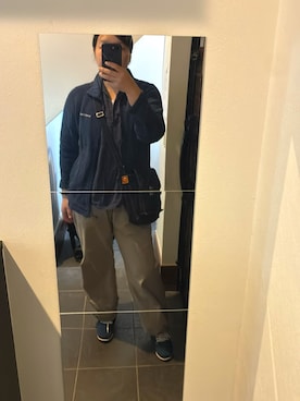 「アイテム（ブルゾン）」を使った、issenyaさん（レディース・158cm）の秋コーディネート