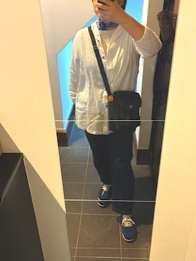 「SOMETHING（サムシング）のアイテム（Tシャツ/カットソー）」を使った、issenyaさん（レディース・158cm）の秋コーディネート