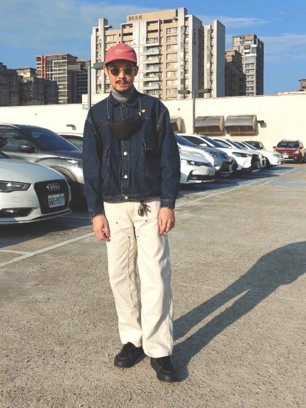 「pasadenaleisureclub、A.D.S.R.、KAPTAIN SUNSHINE、UNITED ARROWS & SONS、VANS、VANS OLDSKOOL、name.」｜「PASADENA LEISURE CLUBのアイテム（帽子、ピンク系）」を使った、JenningsTuさん（メンズ・173cm）の冬コーディネートの1枚目の写真
