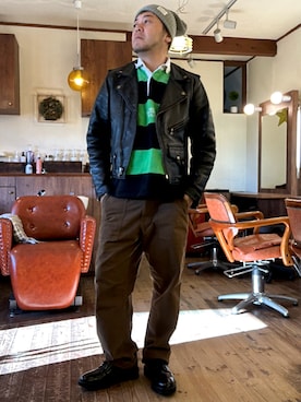 「VANSON（ヴァンソン）のアイテム」を使った、MUGENさん（メンズ・173cm）の冬コーディネート