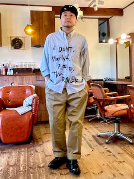 「RED KAP（レッドキャップ）のアイテム」を使った、MUGENさん（メンズ・173cm）の春コーディネート