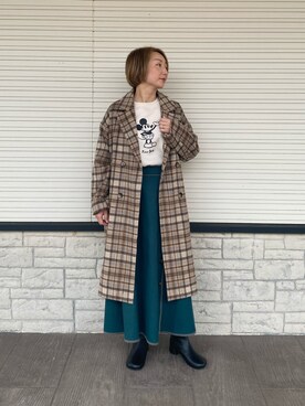 「Chez toi（シェトワ）のアイテム（チェスターコート）」を使った、pal_kana_596さん（レディース・155cm）の秋コーディネート
