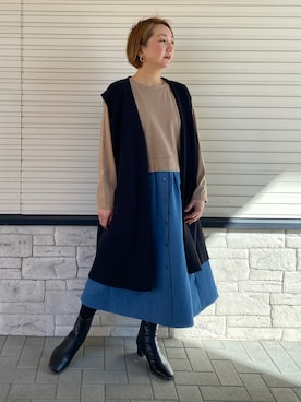 「Chez toi（シェトワ）のアイテム（ワンピース）」を使った、pal_kana_596さん（レディース・155cm）の冬コーディネート