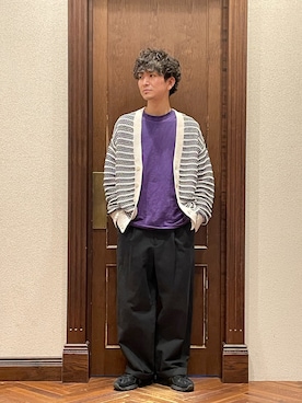 「アイテム（スニーカー、ブラック系）」を使った、uedamitsuruさん（メンズ・168cm）の春コーディネート