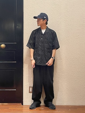 「NANO universe（ナノユニバース）のアイテム（スラックス）」を使った、uedamitsuruさん（メンズ・168cm）の夏コーディネート