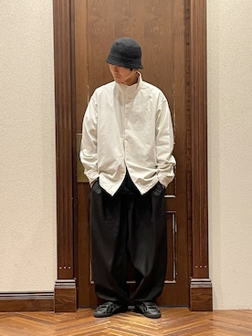 「nano・universe」｜「アイテム（帽子）」を使った、uedamitsuruさん（メンズ・168cm）の秋コーディネート