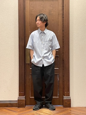 「アイテム（スニーカー、ブラック系）」を使った、uedamitsuruさん（メンズ・168cm）の春コーディネート