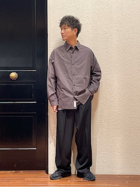 「NANO universe（ナノユニバース）のアイテム（スラックス）」を使った、uedamitsuruさん（メンズ・168cm）の秋コーディネート