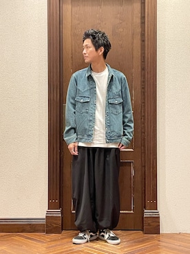 「NANO universe（ナノユニバース）のアイテム（デニムジャケット）」を使った、uedamitsuruさん（メンズ・168cm）の秋コーディネート