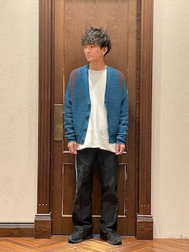 「透かし編みニット」｜uedamitsuruさん（メンズ・168cm）の春コーディネート