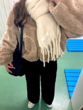 「RED CHOP WORKS（レッドチョップワークス）のアイテム（ジャケット/アウター）」を使った、mayuさん（レディース・157cm）の冬コーディネート