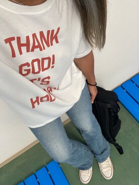 「the case（ザケース）のアイテム（バックパック/リュック）」を使った、mayuさん（レディース・156cm）の夏コーディネート