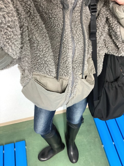 CANAL JEAN - via j(ヴィアジェイ) アウトポケットボアジャケット チャコールグレー CANAL JEAN - via j(ヴィアジェイ) アウトポケットボア