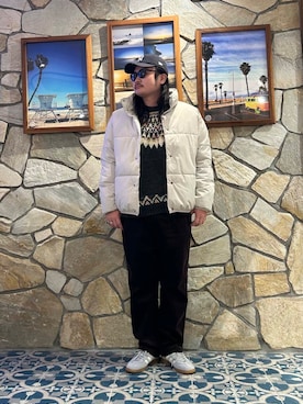 「KANEKO OPTICAL（カネコオプティカル）の『別注』KANEKO OPTICAL×URBAN RESEARCH　URA-06（メガネ）」を使った、Yuya Sasakiさん（メンズ・179cm）の冬コーディネート