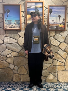 「KANEKO OPTICAL（カネコオプティカル）の『別注』KANEKO OPTICAL×URBAN RESEARCH　URA-06（メガネ）」を使った、Yuya Sasakiさん（メンズ・179cm）の秋コーディネート