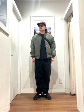 「アイテム（MA-1）」を使った、Yuya Sasakiさん（メンズ・179cm）の秋コーディネート