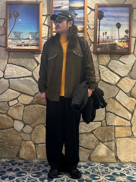 「KANEKO OPTICAL（カネコオプティカル）の『別注』KANEKO OPTICAL×URBAN RESEARCH　URA-06（メガネ）」を使った、Yuya Sasakiさん（メンズ・179cm）の秋コーディネート