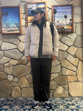 「KANEKO OPTICAL（カネコオプティカル）の『別注』KANEKO OPTICAL×URBAN RESEARCH　URA-06（メガネ）」を使った、Yuya Sasakiさん（メンズ・179cm）の冬コーディネート