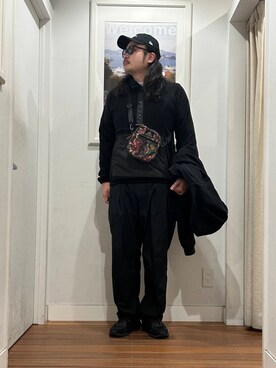 「KANEKO OPTICAL（カネコオプティカル）の『別注』KANEKO OPTICAL×URBAN RESEARCH　URA-06（メガネ）」を使った、Yuya Sasakiさん（メンズ・179cm）の秋コーディネート