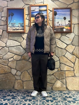 「KANEKO OPTICAL（カネコオプティカル）の『別注』KANEKO OPTICAL×URBAN RESEARCH　URA-06（メガネ）」を使った、Yuya Sasakiさん（メンズ・179cm）の冬コーディネート