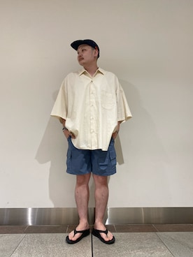 「ARMY TWILL（アーミーツイル）のアイテム（シャツ/ブラウス）」を使った、Yuya Sasakiさん（メンズ・179cm）の夏コーディネート