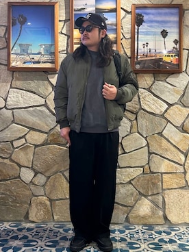 「アイテム（MA-1）」を使った、Yuya Sasakiさん（メンズ・179cm）の秋コーディネート