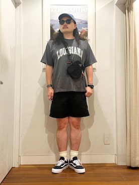 「アイテム（メガネ）」を使った、Yuya Sasakiさん（メンズ・179cm）の夏コーディネート