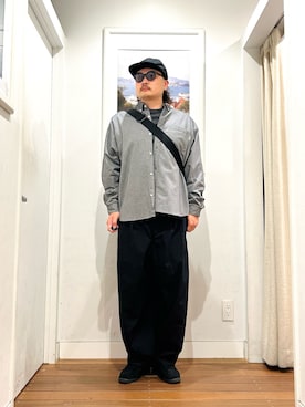 「アイテム（メッセンジャーバッグ）」を使った、Yuya Sasakiさん（メンズ・179cm）の秋コーディネート