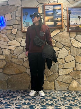 「KANEKO OPTICAL（カネコオプティカル）の『別注』KANEKO OPTICAL×URBAN RESEARCH　URA-06（メガネ）」を使った、Yuya Sasakiさん（メンズ・179cm）の冬コーディネート