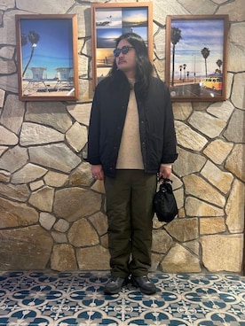 「KANEKO OPTICAL（カネコオプティカル）の『別注』KANEKO OPTICAL×URBAN RESEARCH　URA-06（メガネ）」を使った、Yuya Sasakiさん（メンズ・179cm）の冬コーディネート