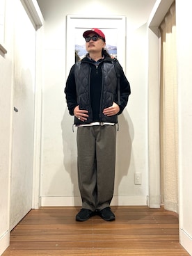 「アイテム（メガネ）」を使った、Yuya Sasakiさん（メンズ・179cm）の冬コーディネート