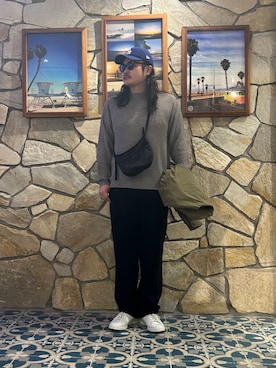 「KANEKO OPTICAL（カネコオプティカル）の『別注』KANEKO OPTICAL×URBAN RESEARCH　URA-06（メガネ）」を使った、Yuya Sasakiさん（メンズ・179cm）の冬コーディネート