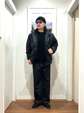 「アイテム（メガネ）」を使った、Yuya Sasakiさん（メンズ・179cm）の冬コーディネート