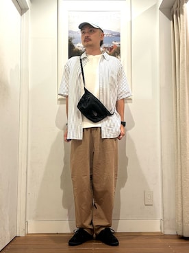 「URBAN RESEARCH Sonny Label（アーバンリサーチサニーレーベル）のアイテム（パンツ）」を使った、Yuya Sasakiさん（メンズ・179cm）の夏コーディネート
