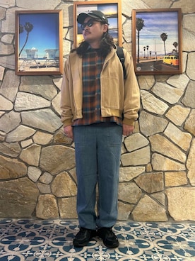 「KANEKO OPTICAL（カネコオプティカル）の『別注』KANEKO OPTICAL×URBAN RESEARCH　URA-06（メガネ）」を使った、Yuya Sasakiさん（メンズ・179cm）の秋コーディネート