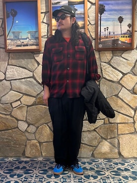 「KANEKO OPTICAL（カネコオプティカル）の『別注』KANEKO OPTICAL×URBAN RESEARCH　URA-06（メガネ）」を使った、Yuya Sasakiさん（メンズ・179cm）の秋コーディネート